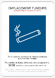 Panneau officiel emplacement fumeurs