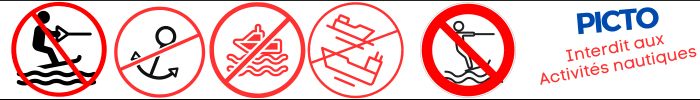 Pictogramme interdictions Activités nautiques