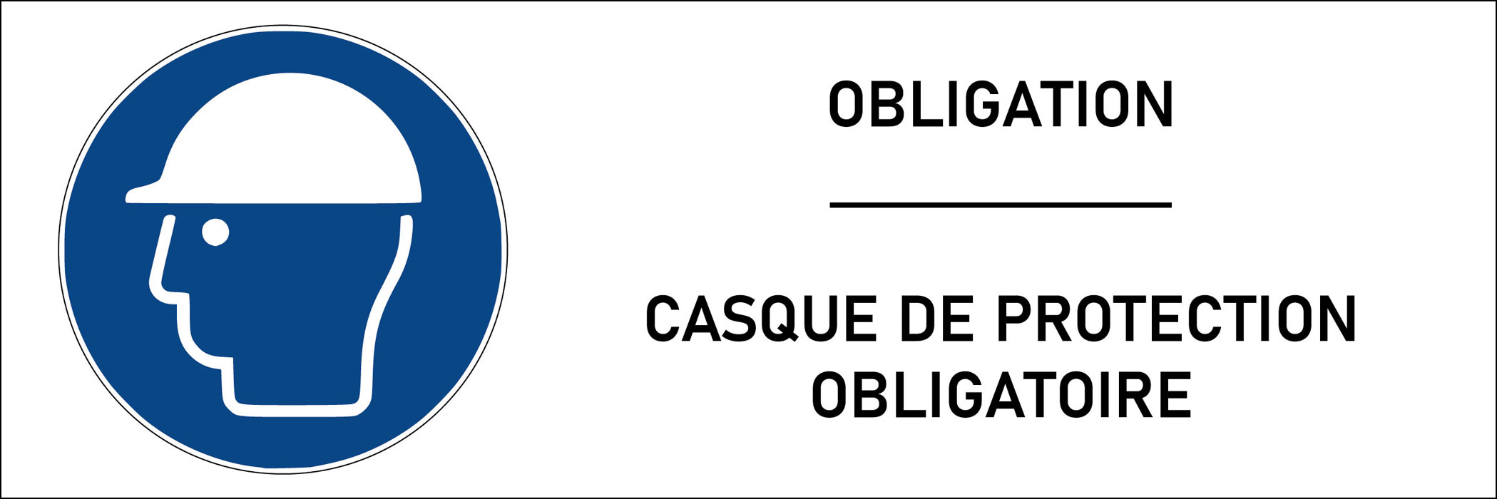 Signalétique casque de protection obligatoire - format rectangle
