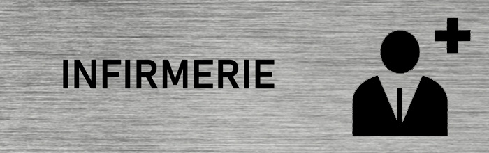 Plaque de porte Infirmerie