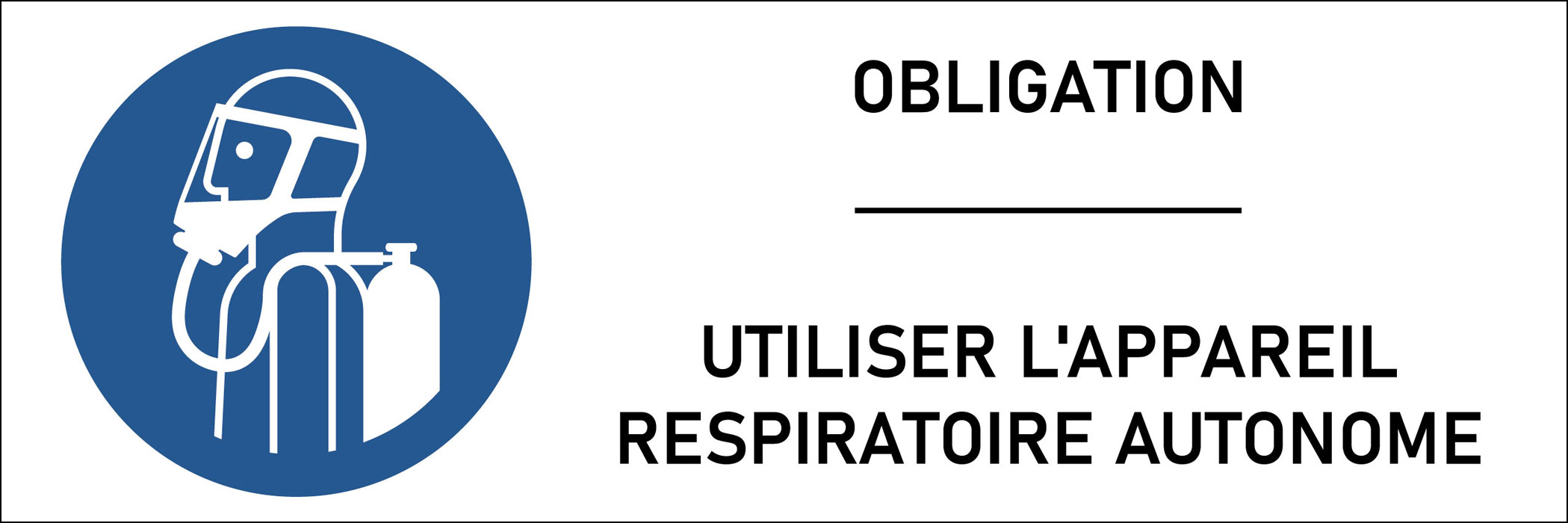 Panneau obligation utiliser l'appareil respiratoire autonome