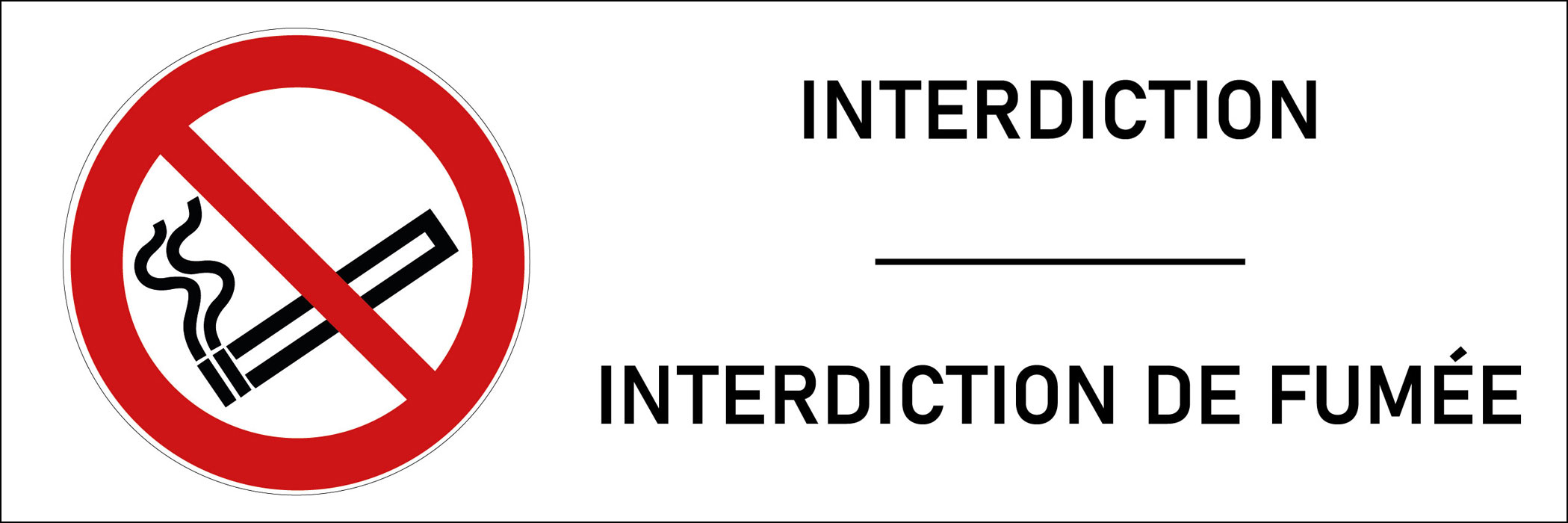 Panneau Interdiction de fumée - format rectangle