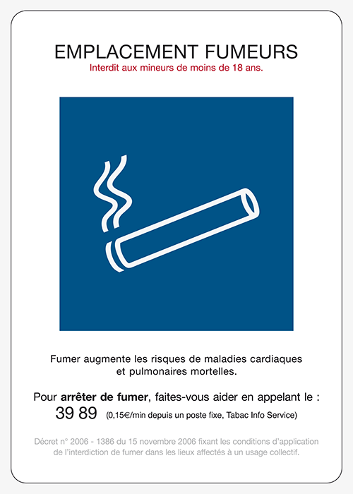 Pictogramme officil Zone fumeur