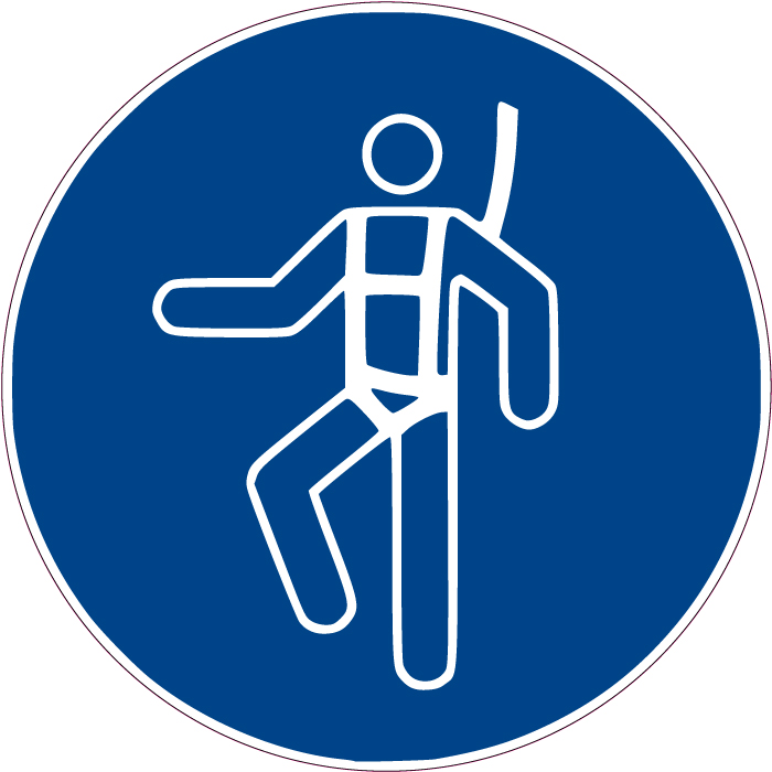 Pictogramme harnais de sécurité obligatoire