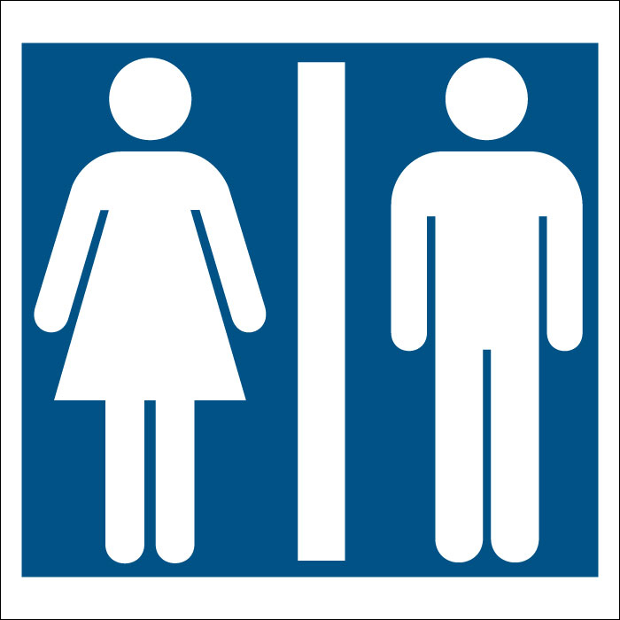 Plaque de porte carrée Toilettes