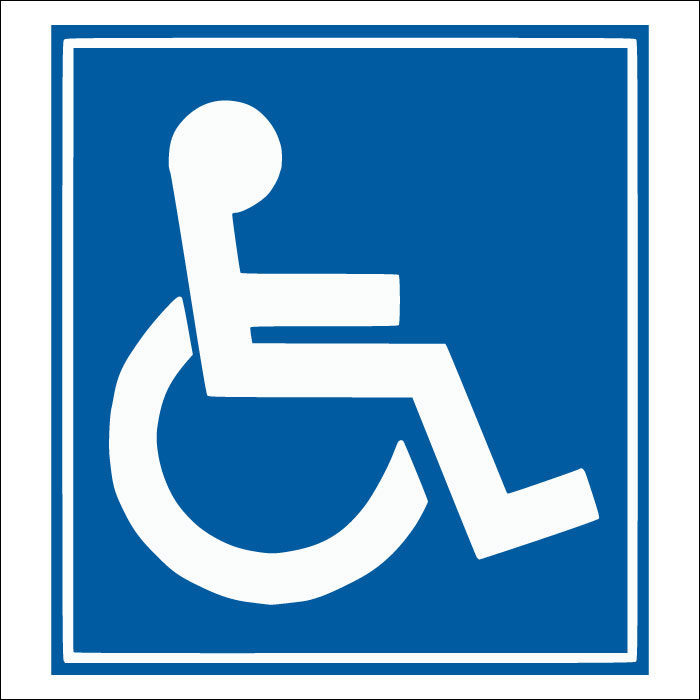  Plaque de porte carrée Toilettes Handicapés