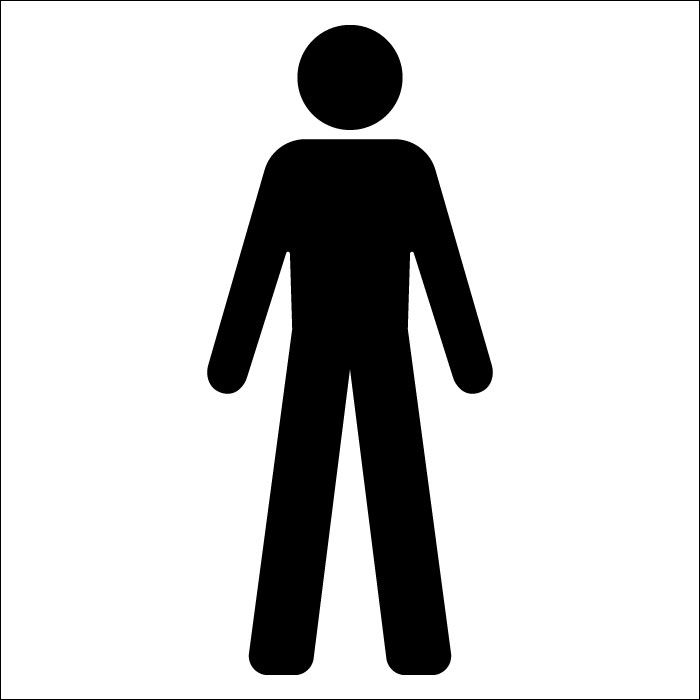 Plaque de porte carrée Toilettes Hommes