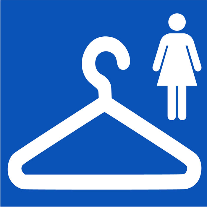Plaque de porte carrée Vestiaire Femmes