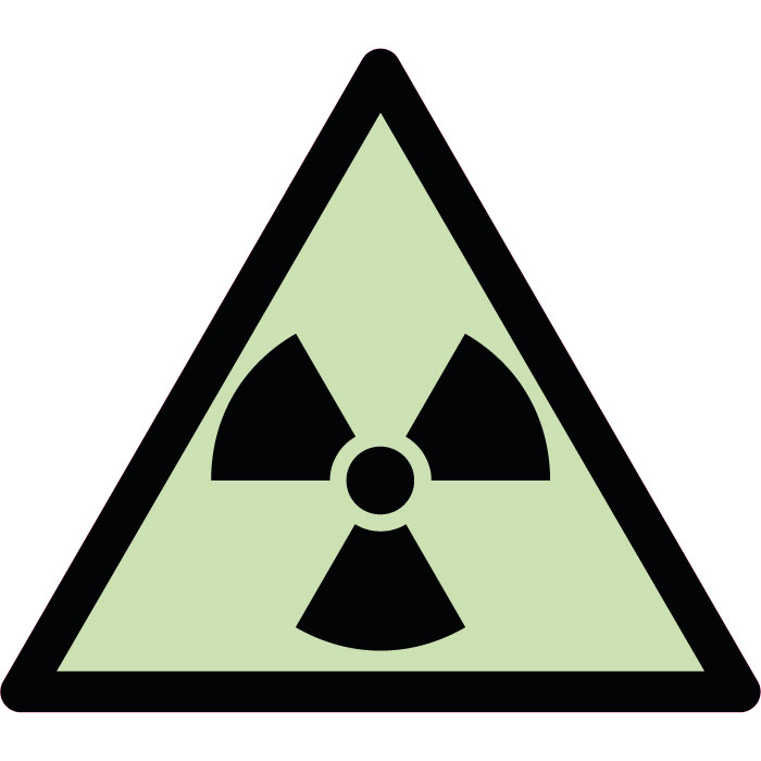  Panneau de danger matières radioactives ou radiations ionisantes photoluminescent