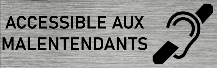 Plaque de porte Accessible aux malentendants