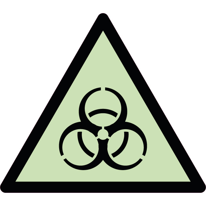 Panneau de danger risque biologique photoluminescent