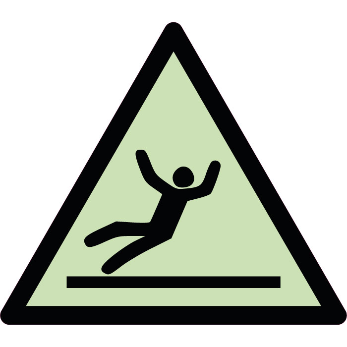 Panneau de danger surface glissante photoluminescent