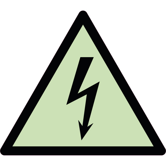Panneau de danger électrique photoluminescent