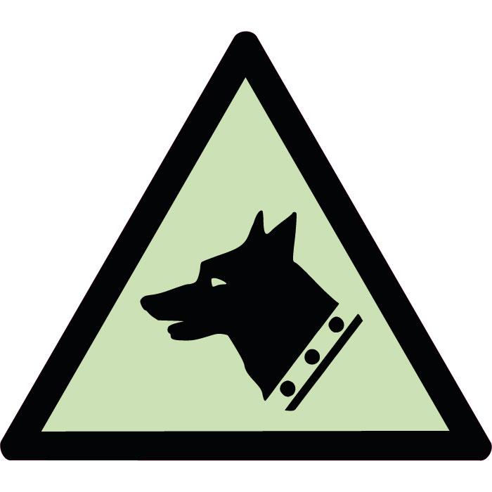 Panneau de danger chien de garde photoluminescent