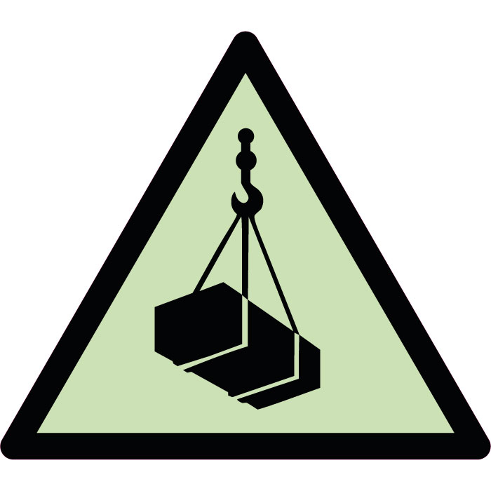 Panneau de danger charges suspendues photoluminescent