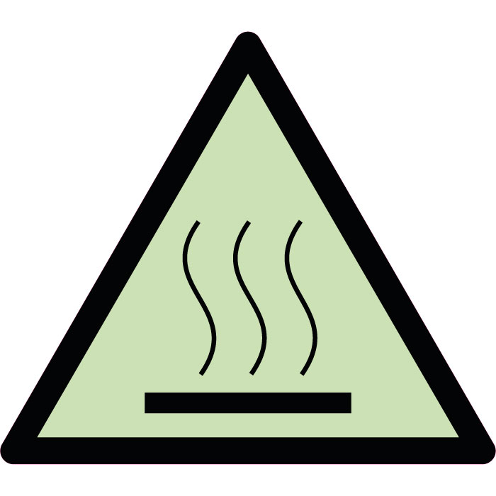 Panneau de danger surface chaude photoluminescent