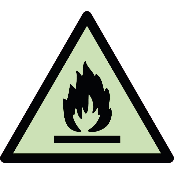  Panneau de danger matières inflammables photoluminescent