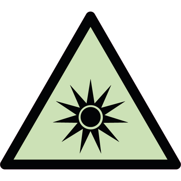 Panneau de danger rayonnement optique photoluminescent