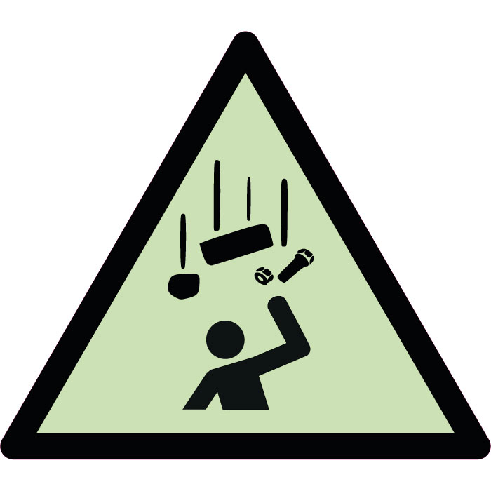 Panneau de danger chute d'objets photoluminescent