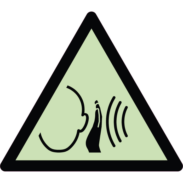 Panneau de danger bruits forts soudains photoluminescent