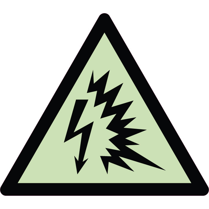 Panneau de danger arc électrique photoluminescent