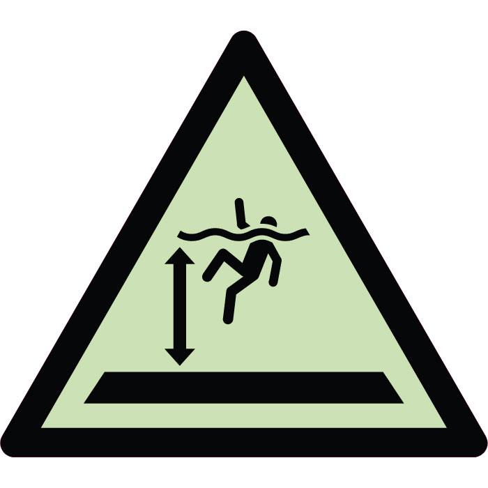Panneau de danger eaux profondes photoluminescent