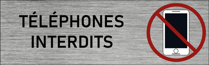 Plaque de porte Téléphones interdits