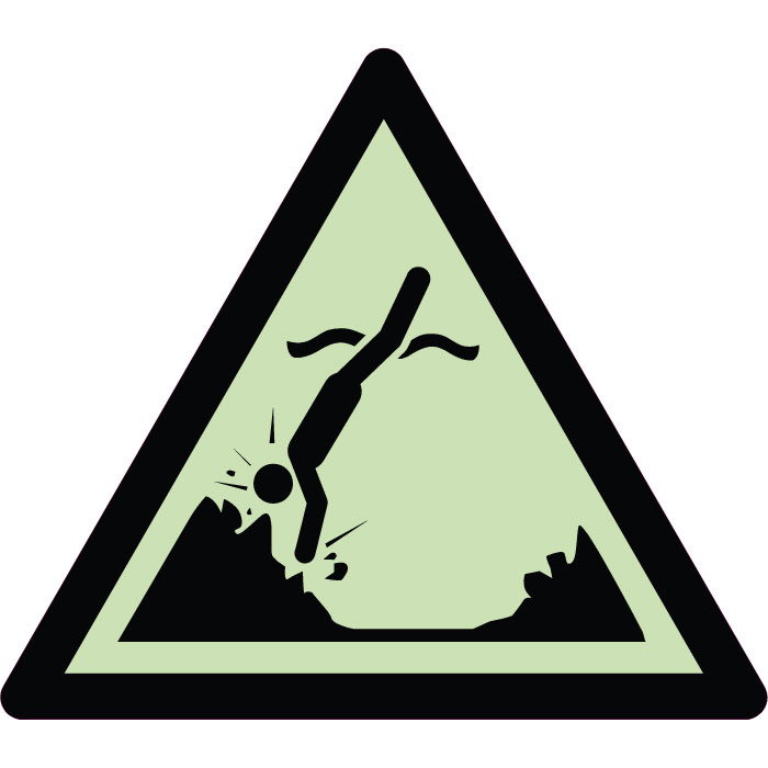 Panneau de danger objets immergés photoluminescent
