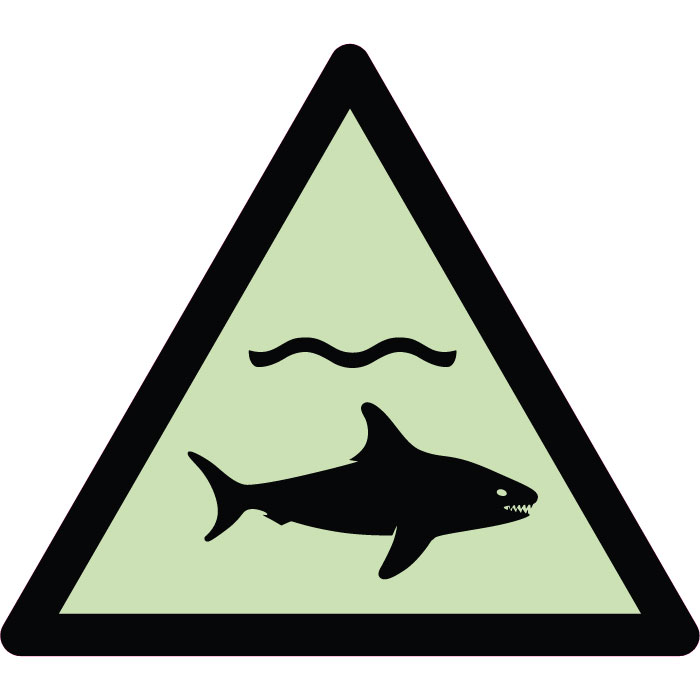 Panneau de danger requins photoluminescent