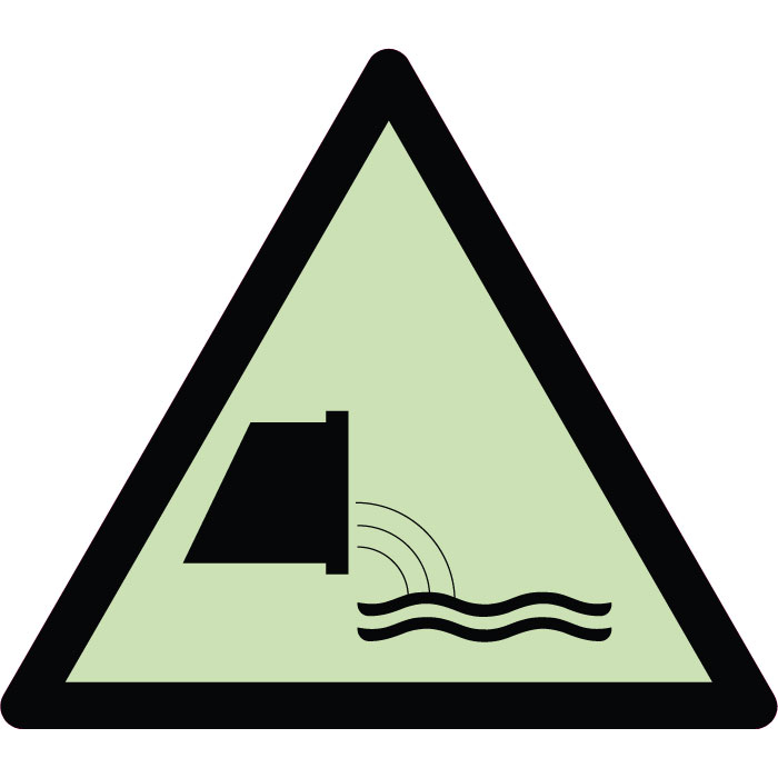Panneau de danger évacuation des eaux usées photoluminescent