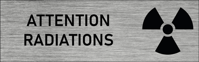 Plaque de porte Attention radiations