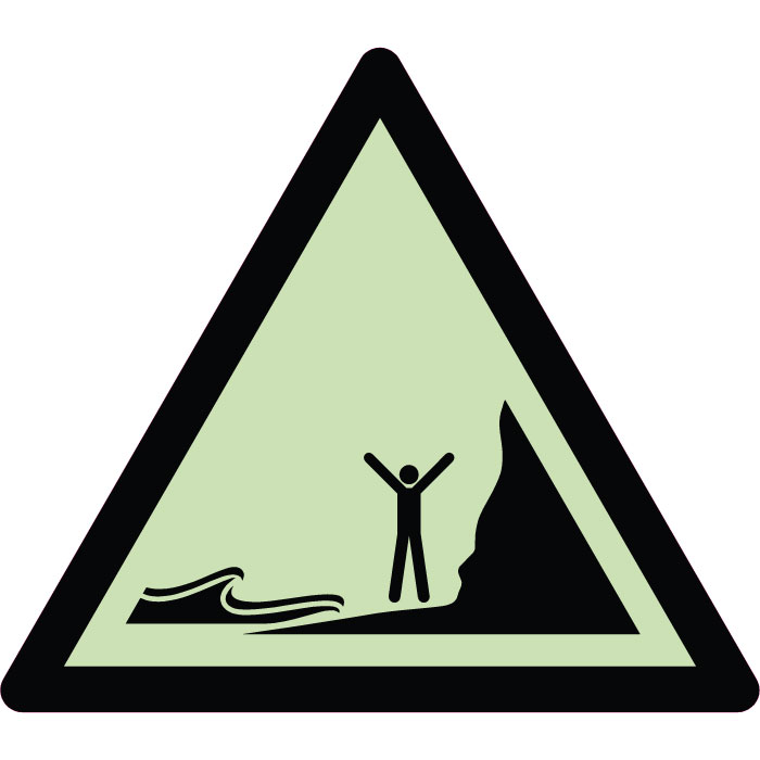Panneau de danger marées montantes photoluminescent