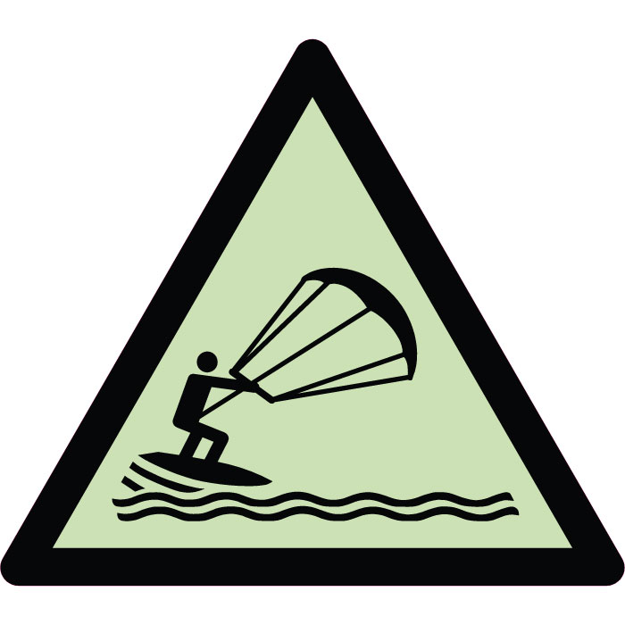 Panneau de danger pratique du kitesurf photoluminescent