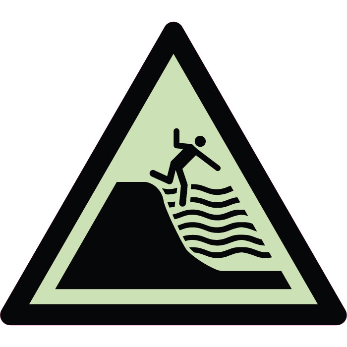 Panneau de danger plage à forte déclivité photoluminescent