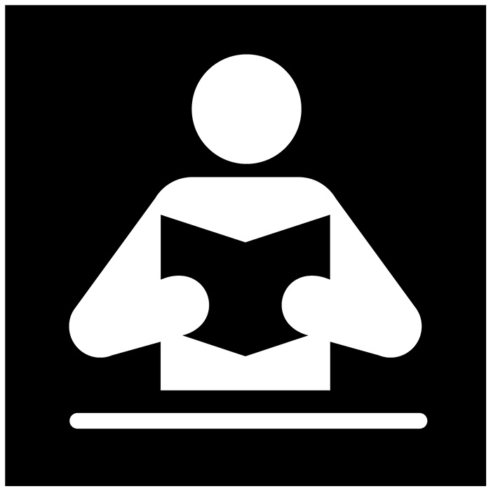 Panneau Salle de Lecture - Signalétique Noir