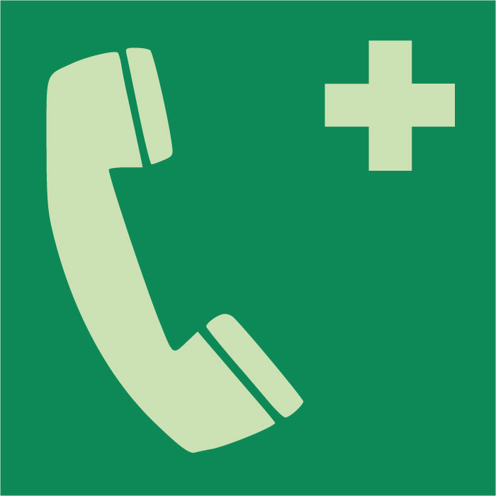Autocollant téléphone d'urgence photoluminescent
