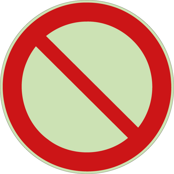 Panneau d’interdiction générale photoluminescent