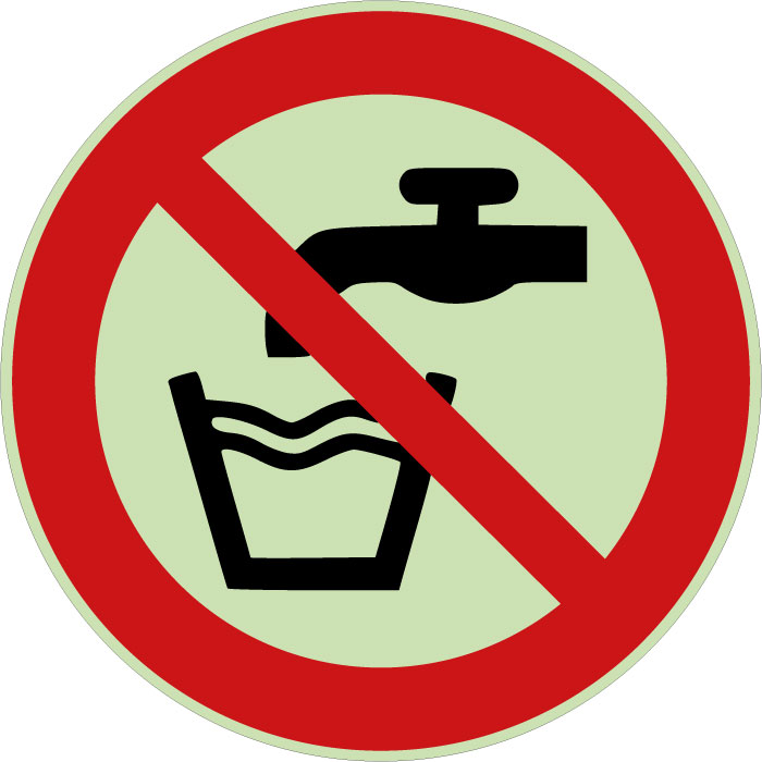 Panneau d’interdiction eau non potable photoluminescent