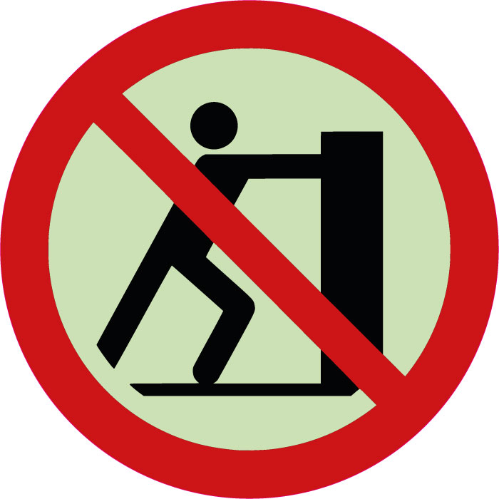 Panneau interdiction de pousser photoluminescent