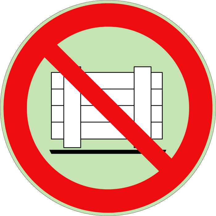 Panneau interdit d’obstruer photoluminescent