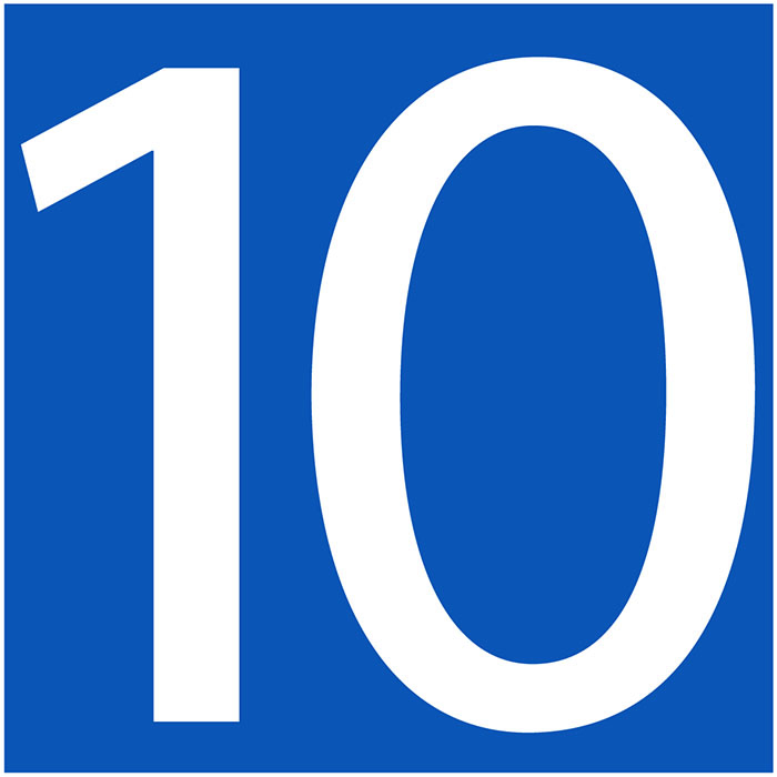 Plaque de porte carrée 10ème étage
