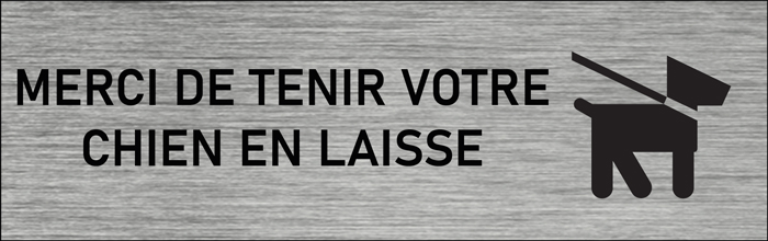 Plaque de porte Merci de tenir votre chien en laisse