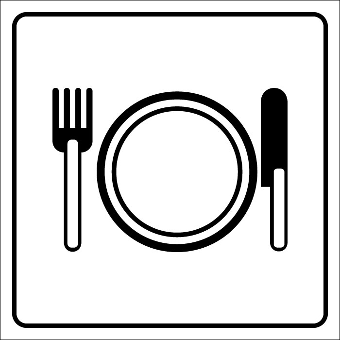 Plaque de porte carrée Restaurant