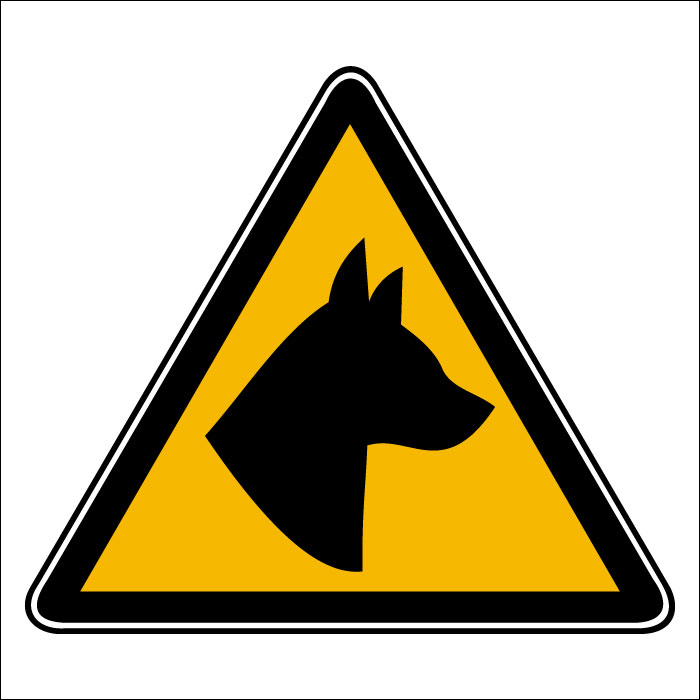 Plaque de porte carrée Attention au chien