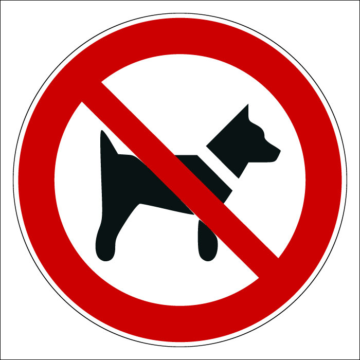 Plaque de porte carrée Chiens interdits