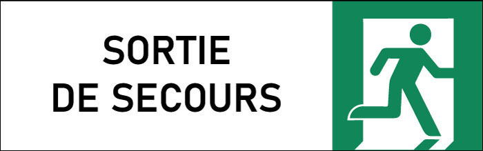 Plaque de porte classique Sortie de secours