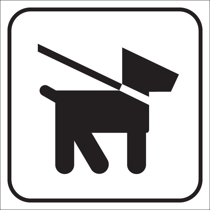 Plaque de porte carrée Merci de tenir votre chien en laisse