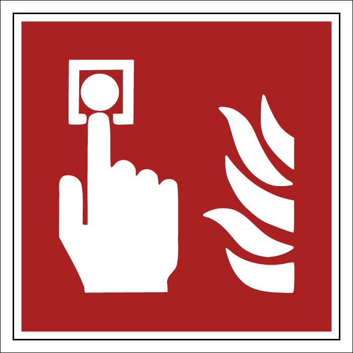 Plaque de porte carrée En cas d'incendie, déclenchez l'alarme