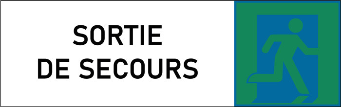 Plaque de porte classique Sortie de secours