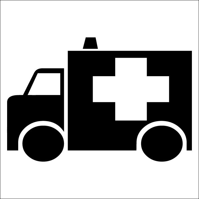 Plaque de porte carrée Service ambulances